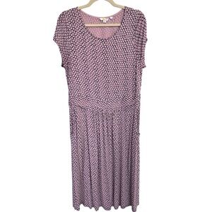 Boden Amelie Dress Size 12 Pink and Blue Jersey Knit Comfortable Cool